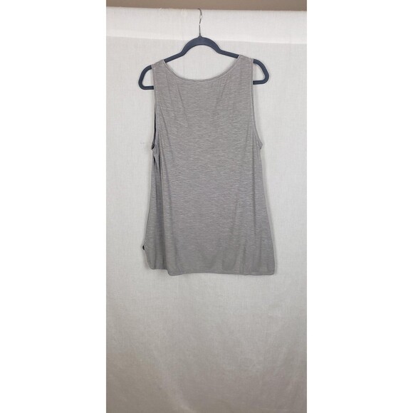 Eileen Fisher Tank Top Large Gray Hemp Cotton Scoop Neck Casual Slub Autumn Fall - Picture 2 of 8